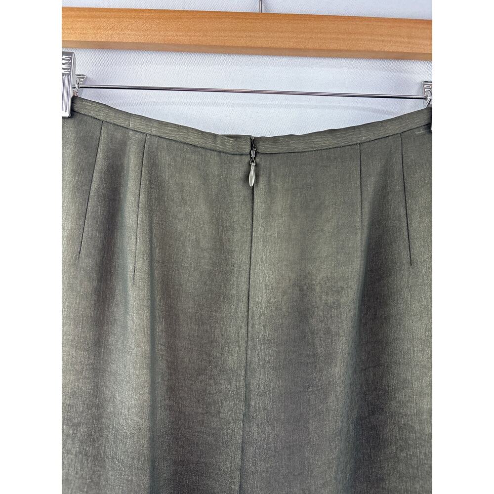 Women’s Ann Taylor Loft Size 4 Dark Sage Midi Pencil Skirt - Picture 4 of 5